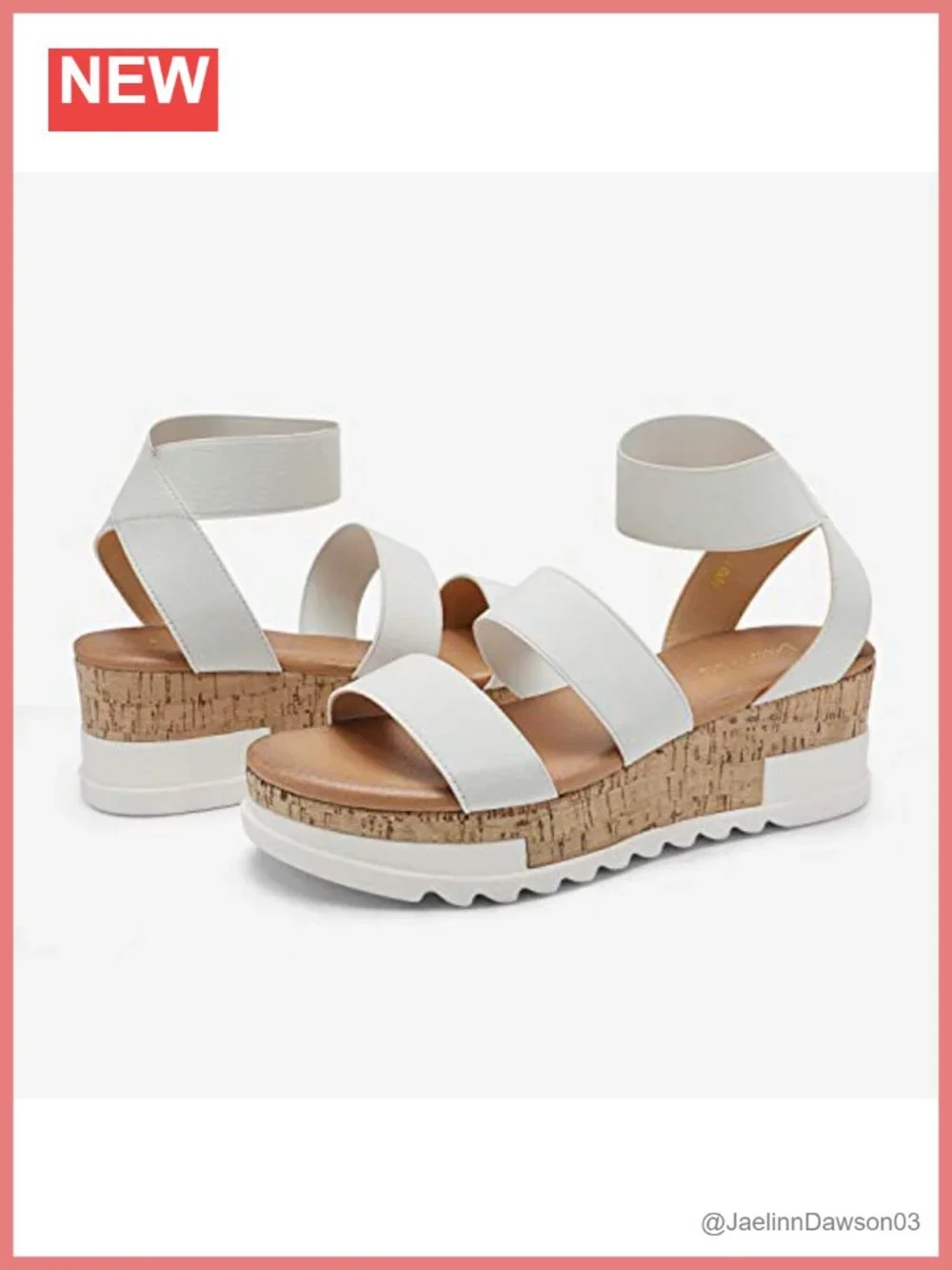 Open Toe Elastic Platform Wedge Sandals with Cushioned Footbed